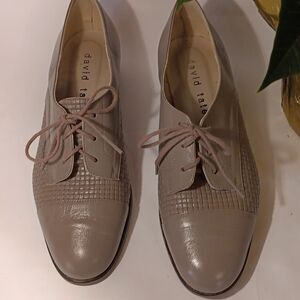 VINTAGE David Tate Taupe Oxfords. Normcore, Country Club, Light Academia